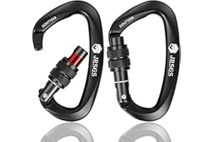 JRSGS Locking Carabiner Clips with Lock Mark Rock Climbing Carabiner Heavy Duty Carabiners Equipment Large Size Carabiner for Climbing, Rappelling,Hunting, Aerial Work