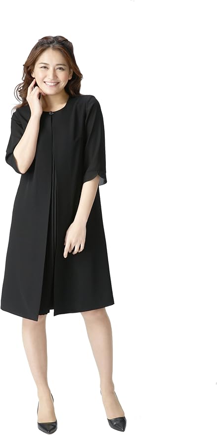 Amazon マーガレット M310 夏用 夏素材 前開き ワンピース レディース ブラックフォーマル 喪服 礼服 冠婚葬祭 イブニングドレス 通販