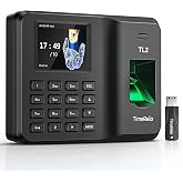 TimeRalo Standalone Time Clock for Employees, Fingerprint/PIN Punch Machine | Employee Attendance Punch Machine with USB Data Export, Works Offline, No WiFi, Software &amp; Monthly Fees