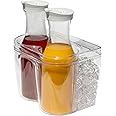 Ice Chilled Wine Bottle Server and Carafe Set - Includes Two 1.35L Carafes | Champagne & Wine Bottle Chiller | Shatter Resistant Cooler for Bars and Outdoors | Keeps Bottles Cooler for Longer
