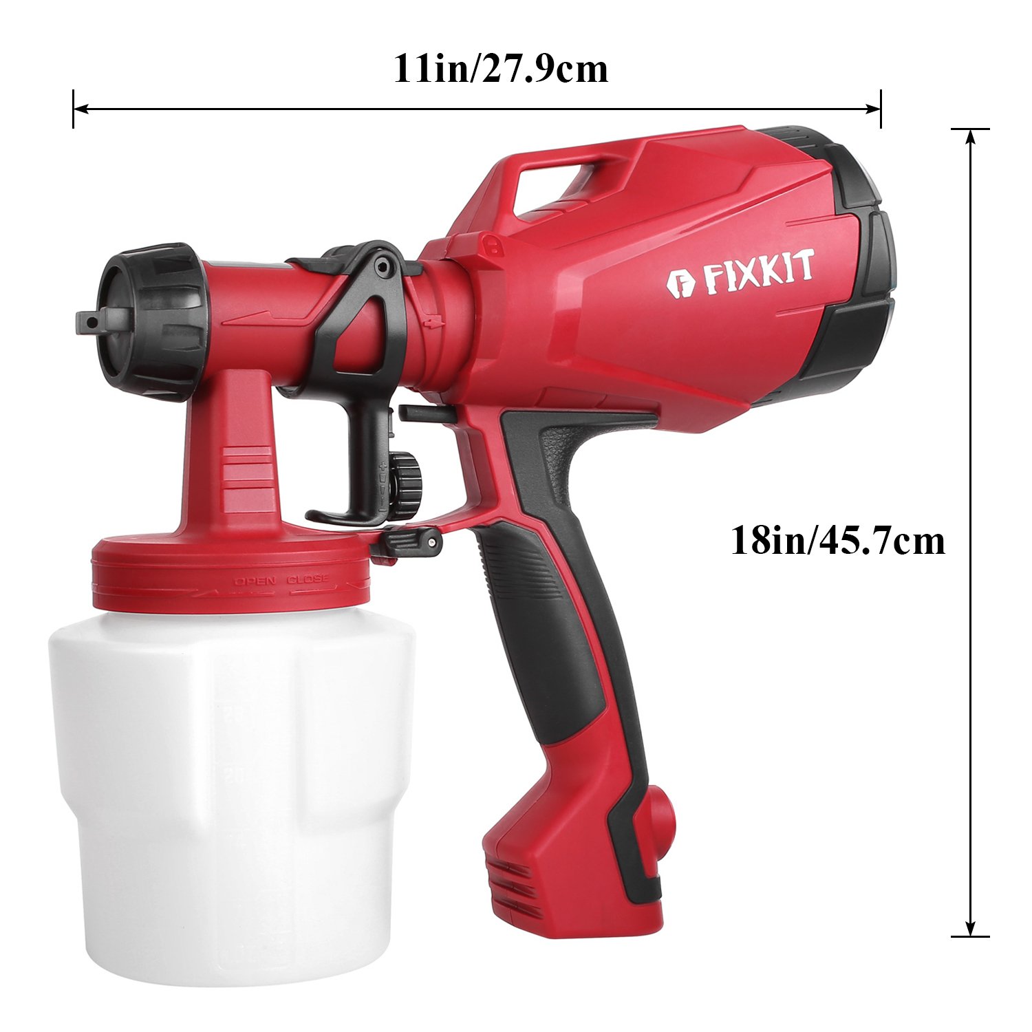 FIXKIT Paint Sprayer Power Painter, Electric Sprayer Gun with Three Spray Patterns, Professional HVLP Painting Tool with 1000ml Detachable Container for Spray Painting & Painting Projects
