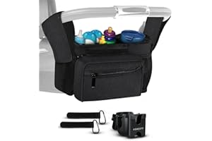 Homeify Baby Stroller Organizer Set - Universal Stroller Bag + Cup Holder/Phone Holder, Universal Accessories for Stroller, Bike, Wheelchair, Walker, Scooter