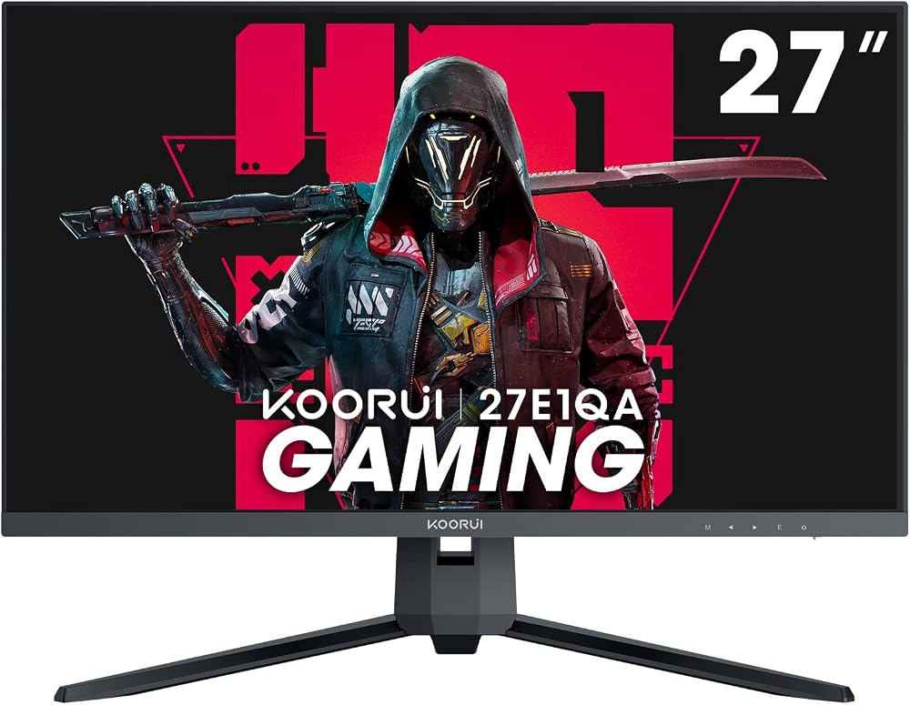 KOORUI 27 Inch QHD 1440P Gaming 144Hz 1ms Adaptive Sync VESA DCI-P3 HDMI DP