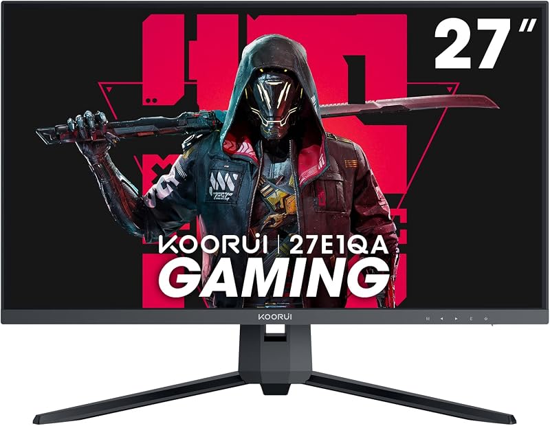 KOORUI 27 Inch QHD 1440P Gaming 144Hz 1ms Adaptive Sync VESA DCI-P3 HDMI DP