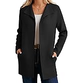 GRACE KARIN Women Long Cardigan Sweaters, Fall Chunky Sweater Jacket, Ribbed Knit Lapel Coatigan with Pockets