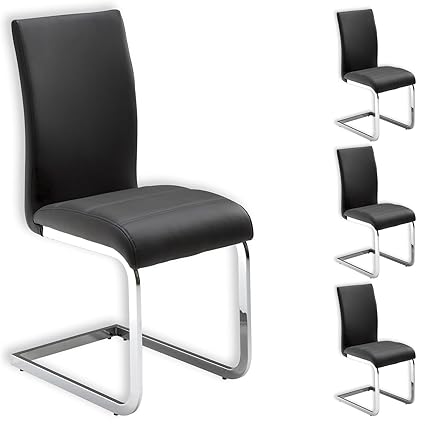 IDIMEX Stuhl Schwingstuhl Esszimmerstuhl Sitzgelegenheit Leticia, grau, im 4er Pack