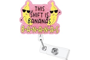 BVIIE Funny ER Nurse Badge Reel, This Shift is Bananas RN Badge Buddy, Cute ID Work Badge Holder with Retractable Alligator Clip for LPN CNA MA Nurse Doctor Nursing Student Teacher, and Medical Workers