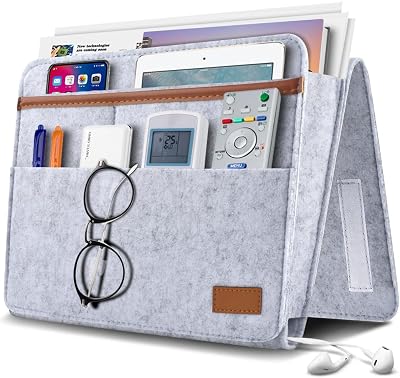 ERKOON Bedside Caddy Organiser Grey Felt Bedside Organizer Bag
