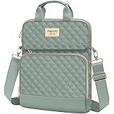 MOSISO 12.9 inch Tablet Sleeve Bag for iPad Pro 13 M4&iPad Air 13 M3 M2,iPad Pro 12.9 M2 M1 6/5,Surface Laptop Go 12.4,Galaxy Tab S8+/S9+ 12.4,Square Quilted Carrying Case with 2 Pockets,Antique Green