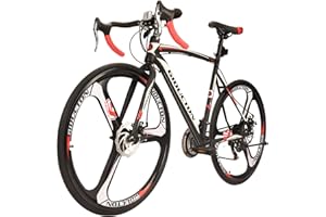 GIDUCTON 700C Wheel Road Commuter Bike, 14/21 Speed Shifter, Dual Disc Brakes Racing Bicycle for Adult Men and Women