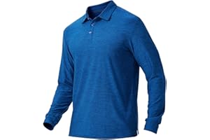 NAVISKIN Men's Polo Shirts Long Sleeve Golf Shirts with Collar UPF 50 SPF Shirt for Men Quick Dry Moisture Wicking