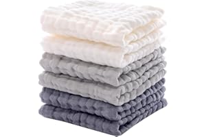 Cotton washcloths, face Cleaning Cloths,Bath Small Towels,6 Pack, 12×12 Inches