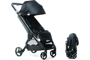 Ergobaby Metro+ Compact Baby Stroller, Lightweight Umbrella Stroller Folds Down for Overhead Airplane Storage (Carries up to 50 lbs), Car Seat Compatible, Black