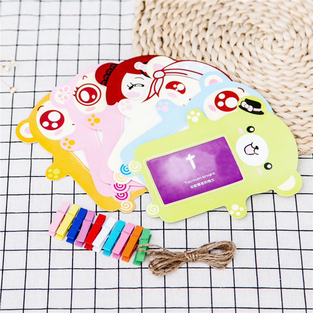 Instax Mini Photo Frame, 2x3” Decor Hang Paper Photo Frame for Fujifilm Instax mini 8,7S,25,50S,90 Instant Camera Films, Polaroid Photo Frame (Bear, 6 Pcs)