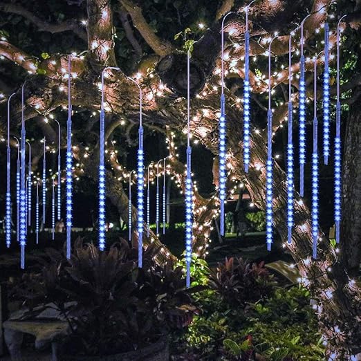 bluefire mejorada 50cm 10 tubos 540 led de meteoros lluvia luces guirnalda luces led exterior para fiesta de boda decoracion del arbol de navidad