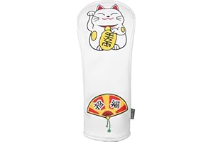 SHABIER Golf Hybrid Headcover with Maneki-Neko Lucky Cat Design for Golf Hybrid Club
