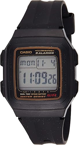 casio men's black resin strap digital lcd watch