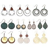 10 Pairs Boho Earring Sets Unique Vintage Earrings for Women Distressed Teardrop Pearl Earrings for Parties & Holidays