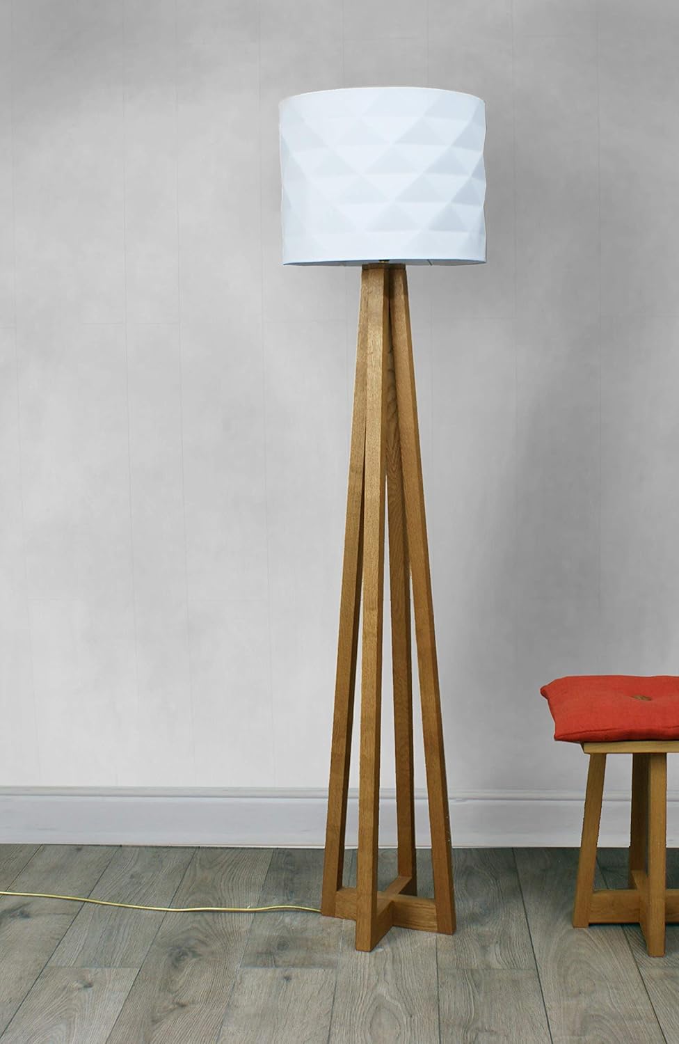 Avenir Lamp oak wooden floor lamp tripod style Amazon.co.uk Handmade