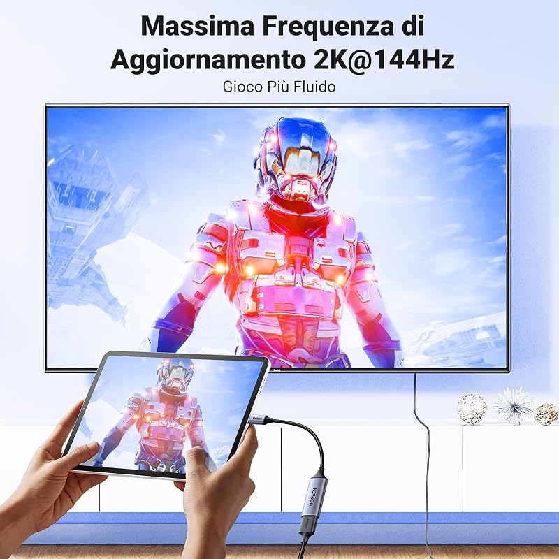 Adattatore USB C a HDMI 4K60Hz 2K144Hz 10CM Convertitore da Tipo C