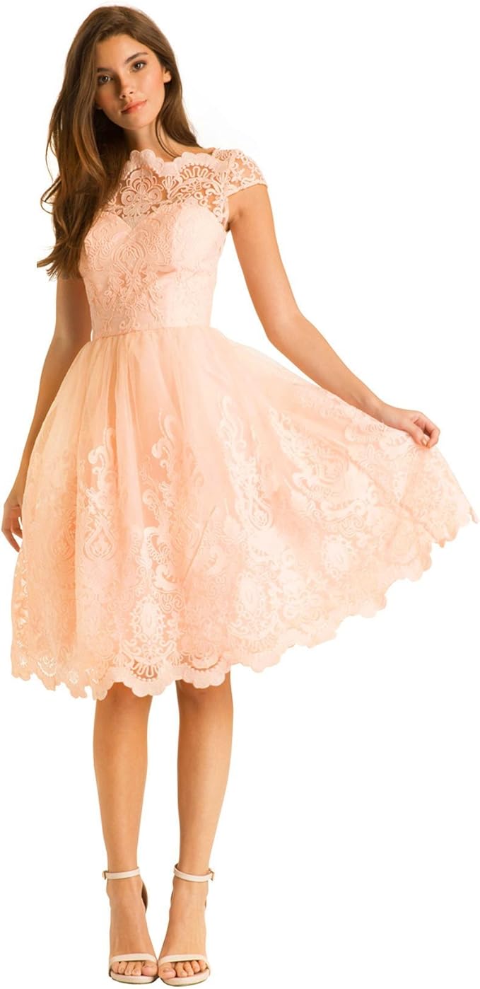 Chi Chi London Kleid Rosa Spitze