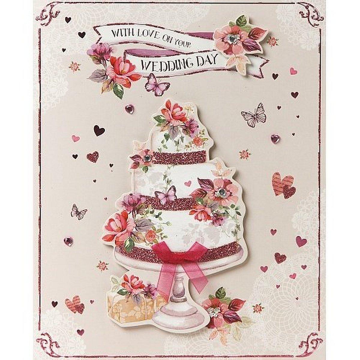 Boxed Handmade Large Greeting Card On Your Wedding Day