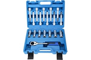 KUNTEC 18PCS Steering Hub Suspension Shock Absorber Strut Nut Removal Tool Socket Set