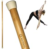 Materos 5ft Yoga Stick Made from Natural Bamboo - Yoga Dowel, Mobility and Exercise Stick for Workout, Stretching, Flexibility, Balance, Physical Therapy | Posture Correction | Lightweight &amp; Sturdy