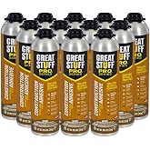GREAT STUFF PRO Construction Adhesive for Wall &amp; Floor - 26.5oz Polyurethane Foam Adhesive for Subfloors, Drywall &amp; Foam Panels. One Component, Off White, Pack of 12