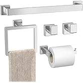 Bathroom Hardware Set Brushed Nickel 5-Pieces Bathroom Towel Rack SUS304 Stainless Steel Bath Towel Bar Set, Towel Racks Wall Mounted.