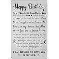 DEGASKEN Birthday Card Gifts for Daughter in Law, Personalized Steel Engraved Wallet Card