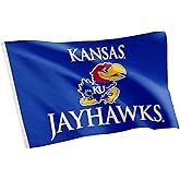Desert Cactus The University of Kansas TUK Flag - 3 x 5 Feet Jayhawks Banner, Indoor/Outdoor Durable Fabric, 100% Polyester Design (Style B)