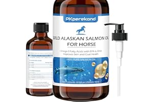 PKPEREKOND Wild Alaskan Salmon Oil for Horse, Itch Relief, Fish Oil Omega 3 EPA+DHA Fatty Acids, Skin & Coat Supplement for Horses, Support Joint Function, Immune & Heart Health