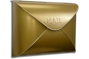 NACH Envelope Wall Mounted Metal Mailbox, Maximum Rust Protection, Brown, Wall Mount Mailboxes for Outside, 12.5x5x10 Inches,