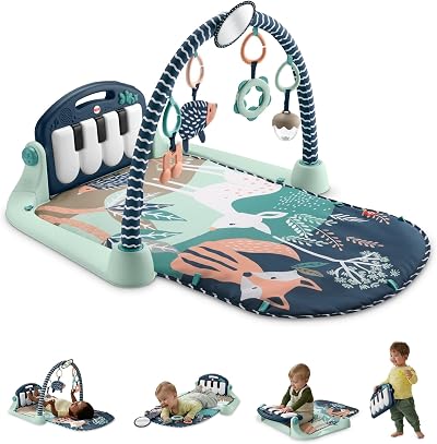 Fisher-Price Baby Playmat Kick & Play Piano Gym Navy Fawn HKX37
