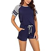 HEARTNICE Women Soft Pajama Sets Short Sleeve Loungewear Sleepwear Summer Two-Piece Pjs Sets With Pockets