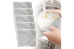 JUDUNA 2024 New Multipurpose Wire Dishwashing Rags for Wet and Dry, Metal Scrubbing Wire Dishwashing Rags Wire Washing Cloth, Upgraded Wire Miracle Cleaning Cloths Non Scratch Wire Dishcloth (5)