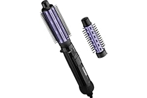 Conair 2-in-1 Hot Air Curling Combo, Includes 1.5-inch Curl Brush and 1-inch Aluminum Bristle Brush