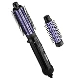 Conair 2-in-1 Hot Air Curling Combo, Includes 1.5-inch Curl Brush and 1-inch Aluminum Bristle Brush