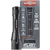 SureFire LED Flashlight - FURY-IB-DF Up to 1,500 Lumens &amp; 34,000 Candela | FURY IntelliBeam Auto Adjusting Dual Fuel Hybrid Beam LED Flashlight w/ Click Tailcap - Mil-Spec Hard Anodized IPX7 Black