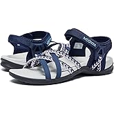 MEGNYA Hiking Sandals for Women, Arch Support Comfortable Walking Sandals Hook Loop Strap, Sports Lightweight Slides