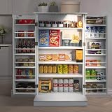 Ezigoo Motion Sensor LED Pantry Cabinet - Freestanding Kitchen Unit view 1