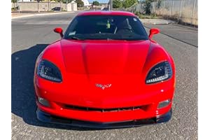 EXTREME ONLINE STORE Replacement For 2005-2013 Chevrolet Corvette C6 Base Models | ZR1 EXTENDED Style Front Bumper Lower Lip Splitter (ABS Plastic - Plastic Black)