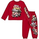 Monster Jam T-Shirt and Fleece Jogger Pants Outfit Set Toddler to Big Kid Grave Digger El Toro Loco Megalodon
