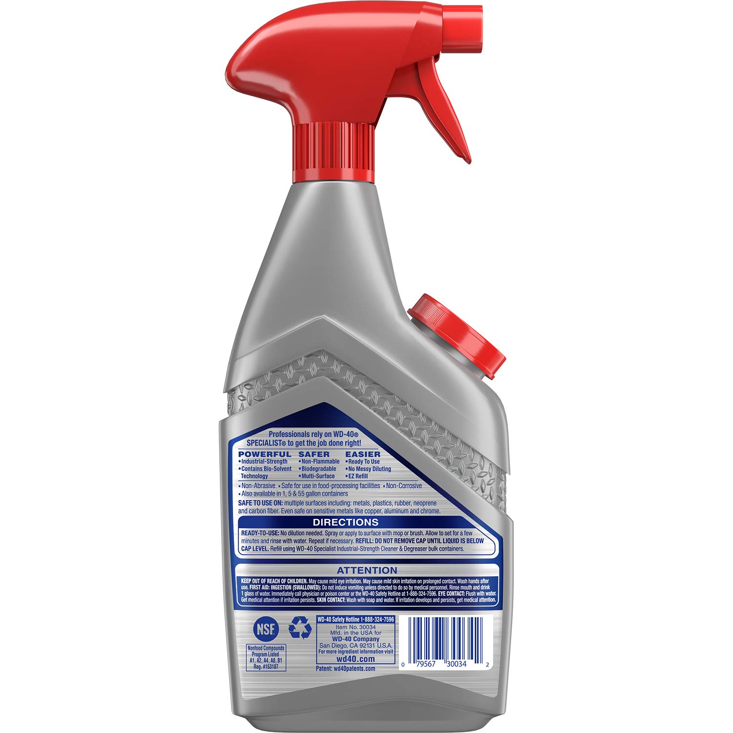 WD-40 Specialist Cleaner & Degreaser, 24 OZ [Non-Aerosol Trigger] [4-Pack]: Industrial & Scientific