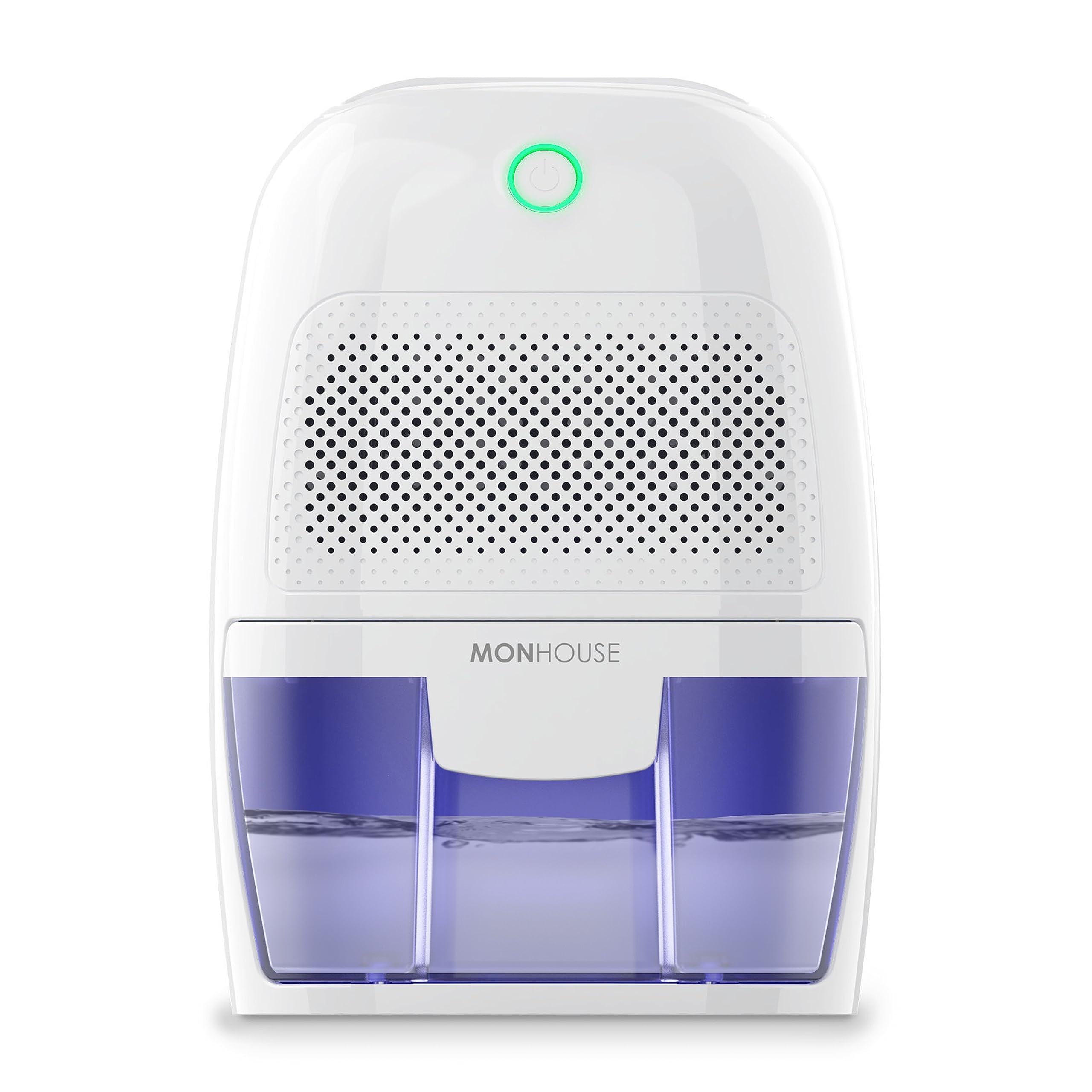 MONHOUSE Dehumidifier 600ml Portable, Compact & Quiet Moisture Absorber - Mini Air Dehumidifier for Home, Bedroom Damp, Car, Office, Garage, Caravan & Basement - Electric Mould Remover - White/Purple