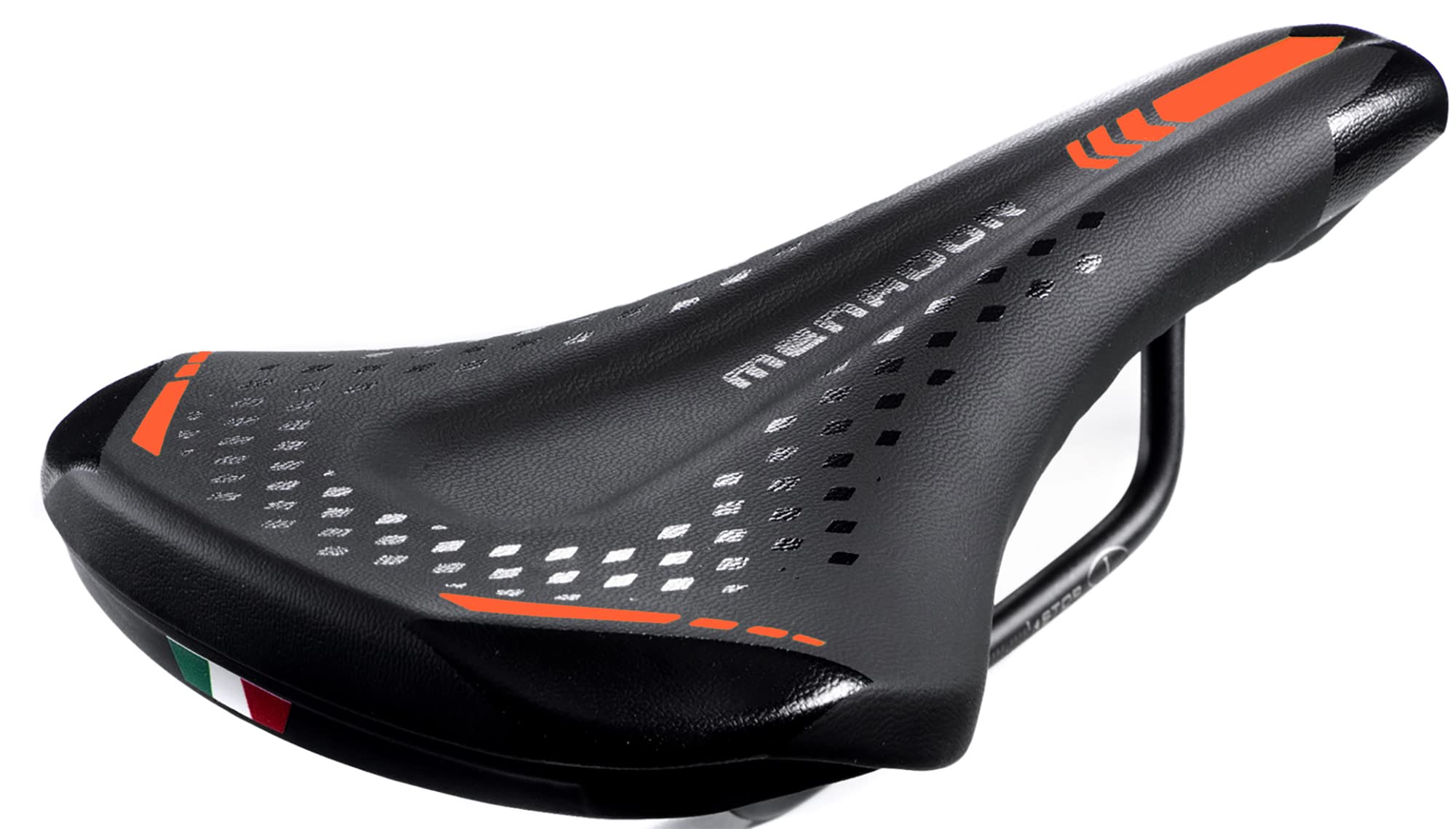 Montegrappa Bike Saddle E-MTB-GRAVEL Menador 3400, Memory Foam Black/Orange