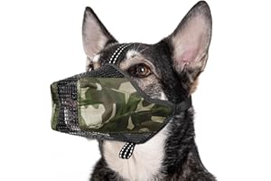 GoGoPaw Dog Muzzle, Soft Mesh Dog Muzzle for Large Medium Small Sized Dogs, Adjustable Full Covered Muzzle with Reflective Straps Breathable Drinkable Muzzle Anti Biting Chewing Licking（Green, XL
