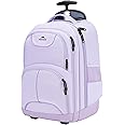 MATEIN Rolling Backpack for Women, 17 Inch Travel Laptop Backpacks with Wheels, Waterproof Large Roller Carry On Luggage Wheeled, Trolley Overnight Suitcase Business Computer Bag, Purple