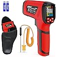 -40℉~2912℉ MESTEK Infrared Thermometer Temperature Gun,50:1 Dual Laser High Temp Thermometer with Thermocouple Probe, Non-Contact Industrial Pyrometer for Engine, Kiln, Forging,Humidity Measurement